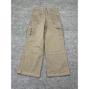 Y2K 90s Utility Wide Leg Cargo Pants S Festival Rave Gorpcore Work Streetwear